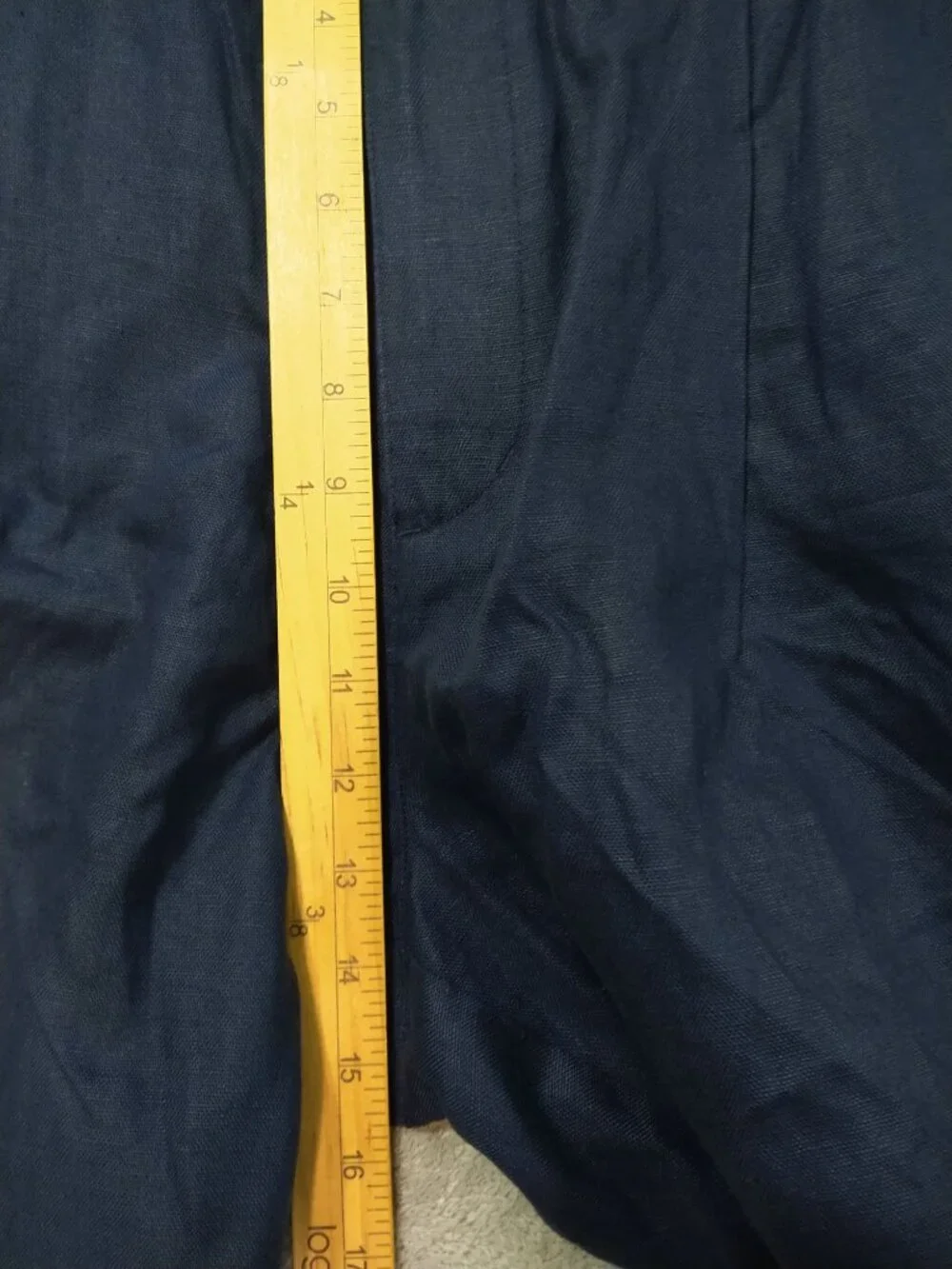 Gap Chino Shorts Mens 38 Blue Linen Pleated High Rise